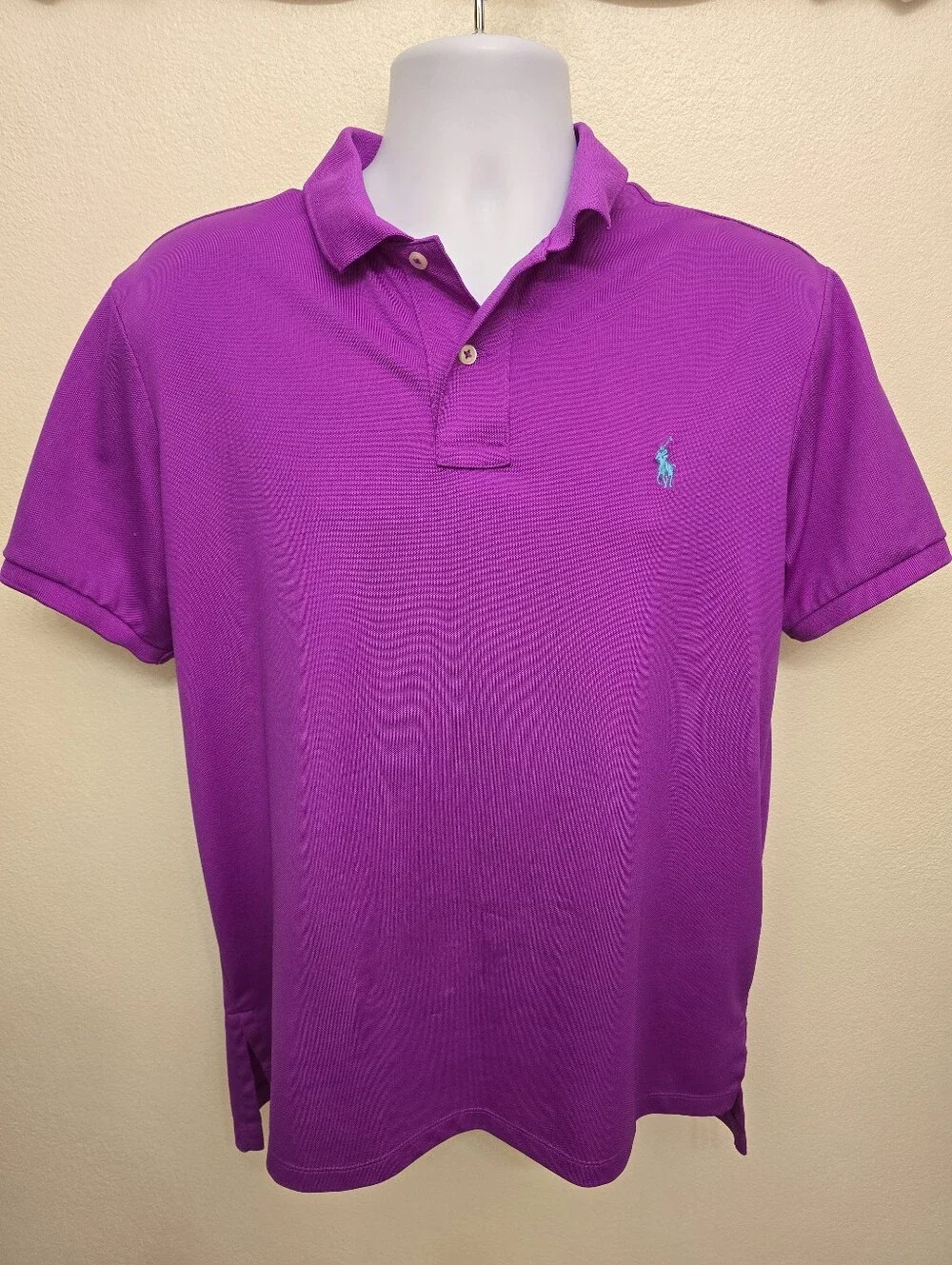 EUC Ralph Lauren Magenta Short Sleeve Performance Polo Shirt